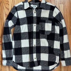 Billabong Women’s Fleece  Long Sleeve Lumberjack Flannel Shirt Size Large
